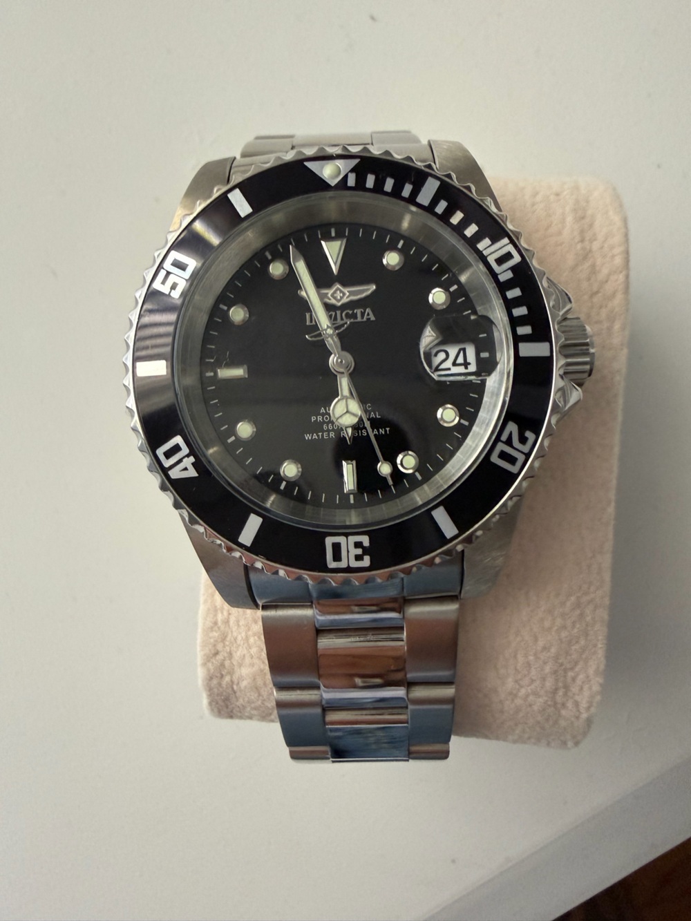 Invicta Men's Pro Diver Stainless Steel Black Dial Watch